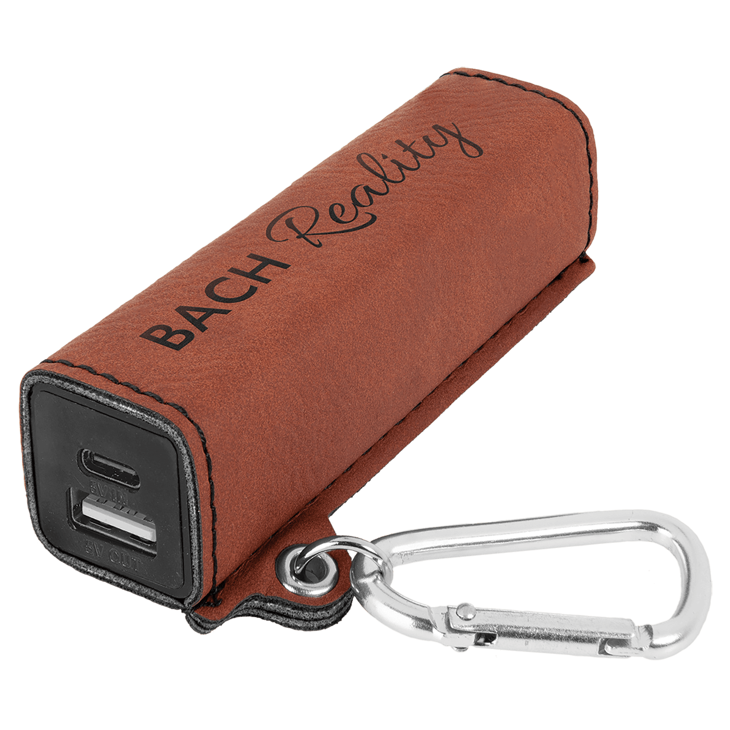Rawhide Engravable Leatherette 2200 mAh Power Bank with USB-C Cord