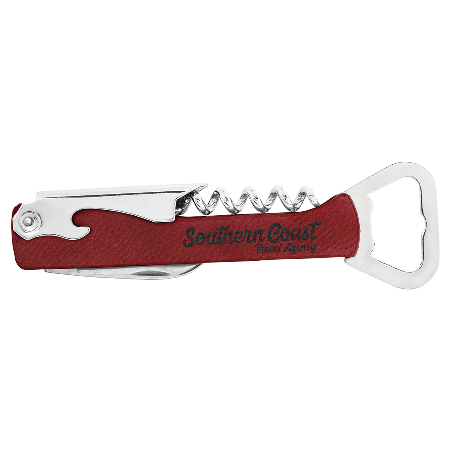 Rose Engravable Leatherette Wine Bottle Opener