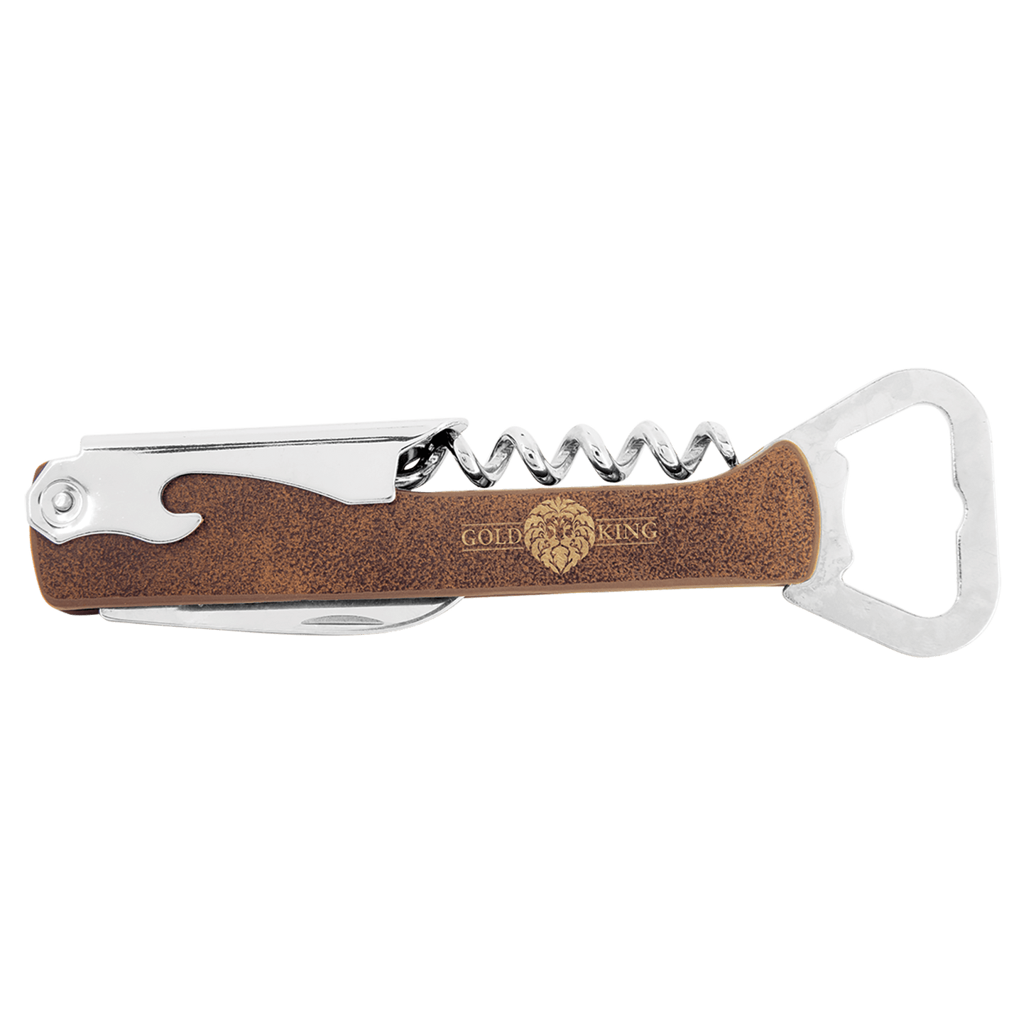 Rustic/Gold Engravable Leatherette Wine Bottle Opener