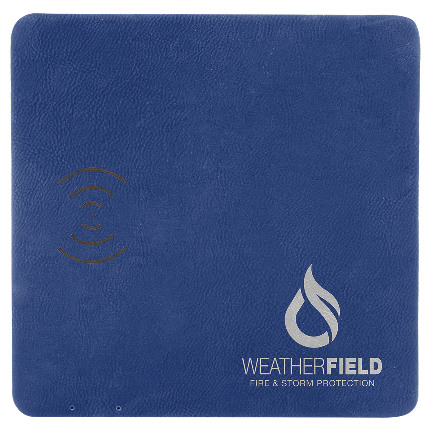 8" x 8" Blue/Silver Laserable Leatherette Phone Charging Mat