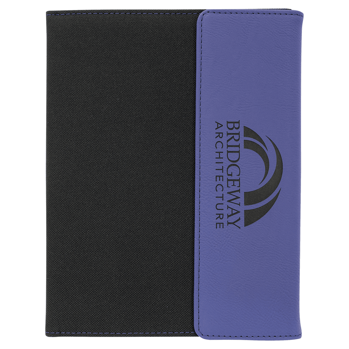 Purple Engravable Leatherette / Black Canvas Portfolio with Notepad - 7" x 9"