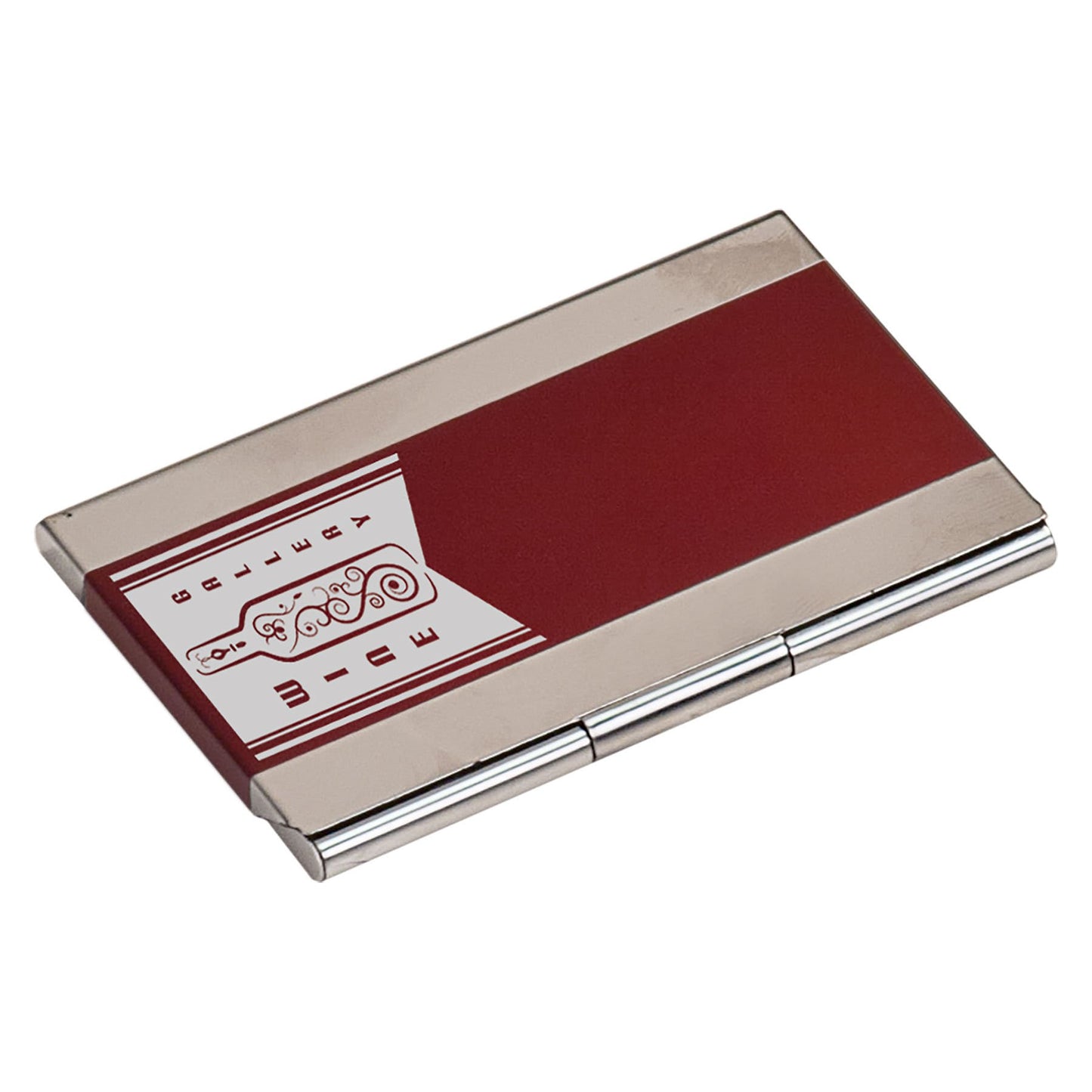 Red Engravable Business Card Holder - 3 3/4" x 2 1/2"