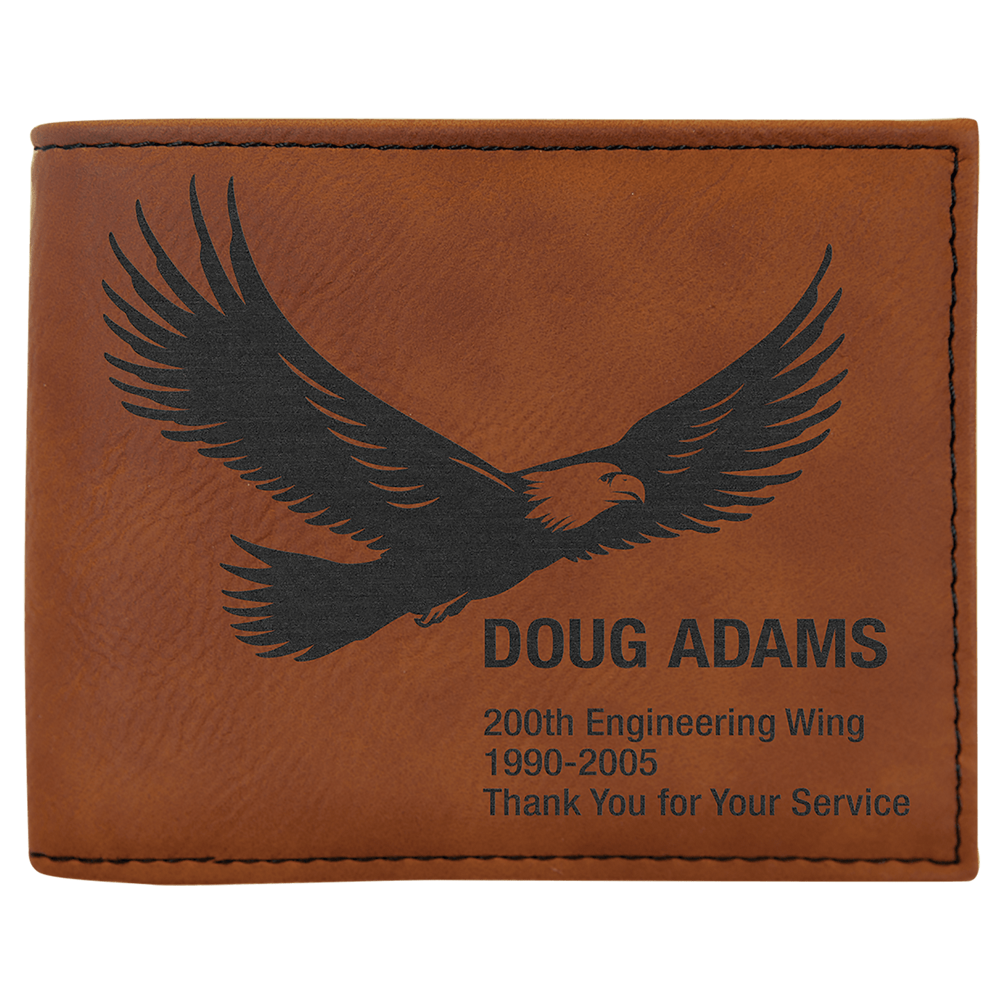 Rawhide Engravable Leatherette Bi-Fold Wallet w/Flip ID Display