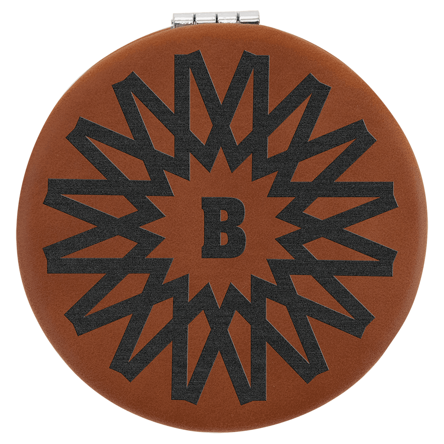 2 1/2" Rawhide Laserable Leatherette Compact Mirror