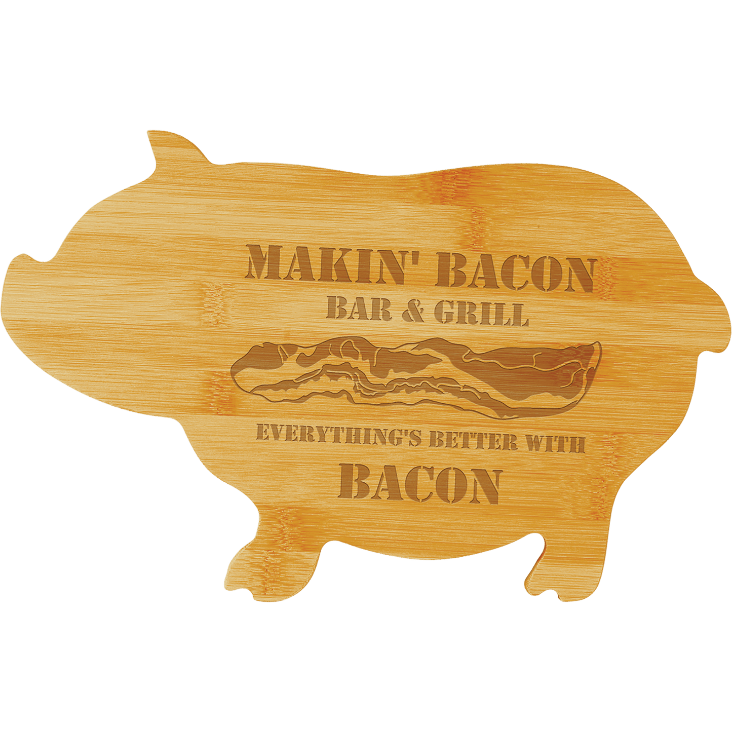 Bamboo Pig Shaped Cutting Board - 13 3/4" x 8 3/4"