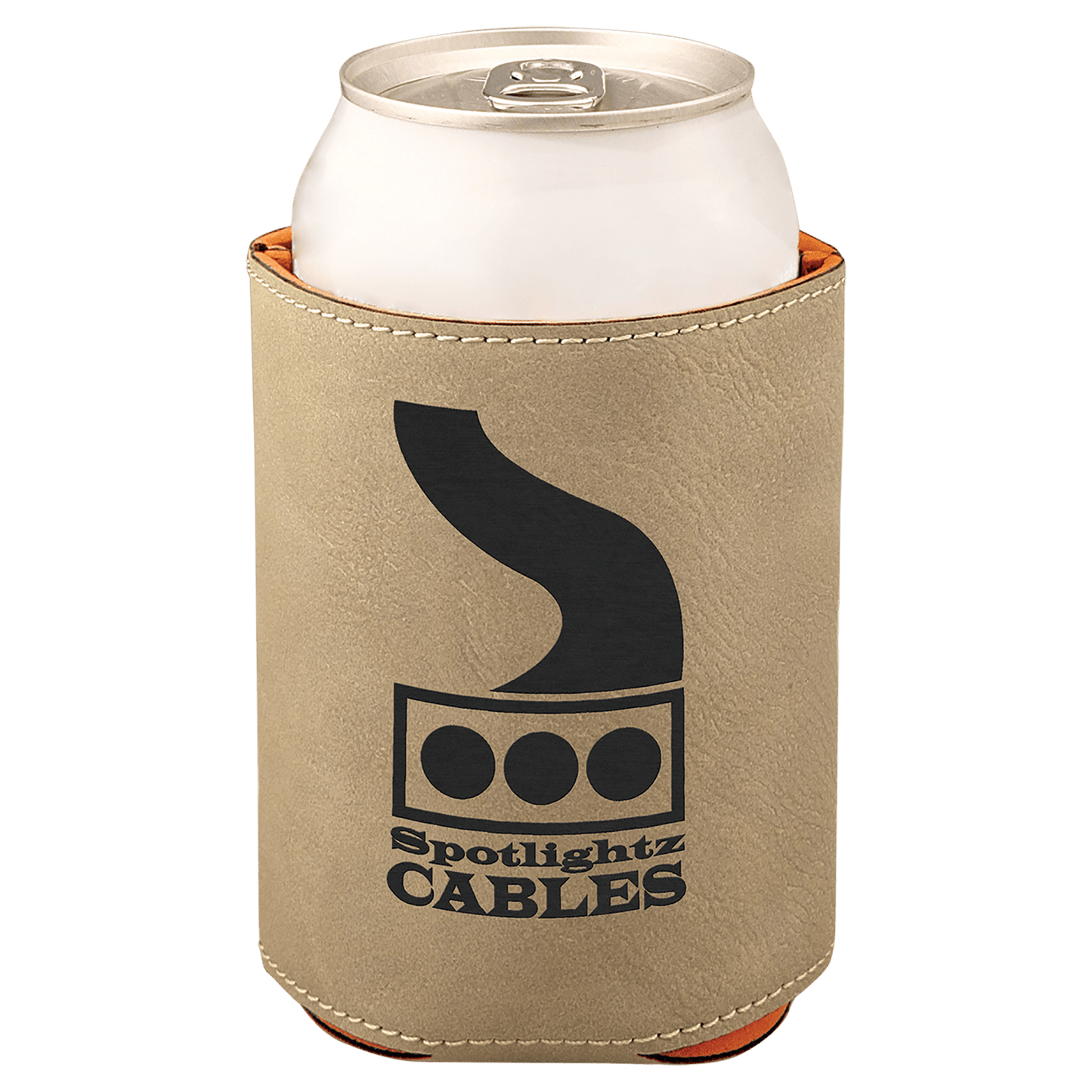 Light Brown Engravable Leatherette Beverage Holder - 3 3/4"