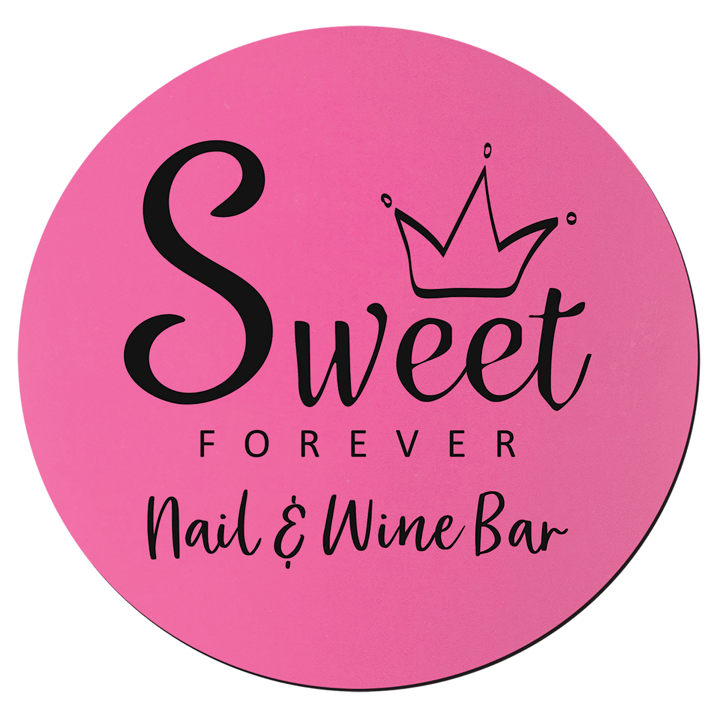 Round Pink/Black Silicone Coaster - 3 3/4"