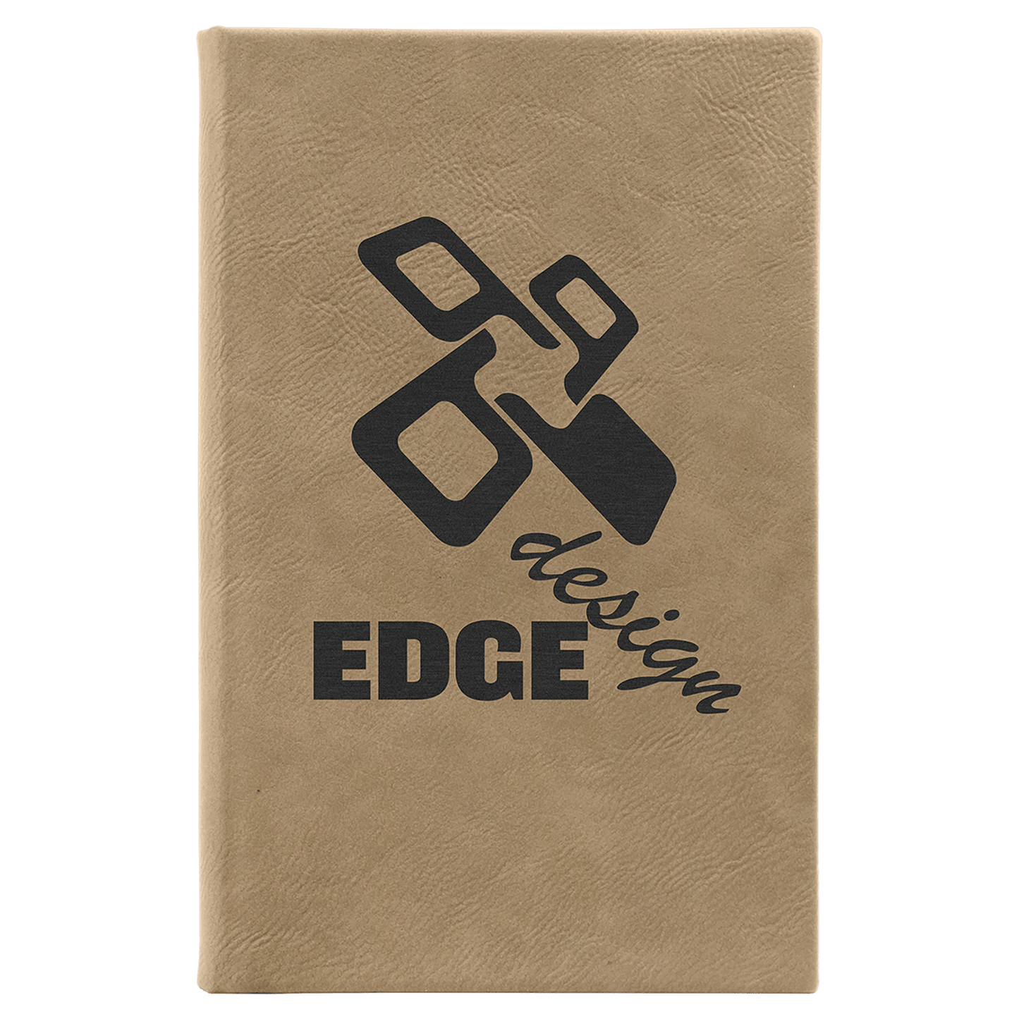 Light Brown Engravable Leatherette Sketch Book with Unlined Notepad - 5 1/4" x 8 1/4"