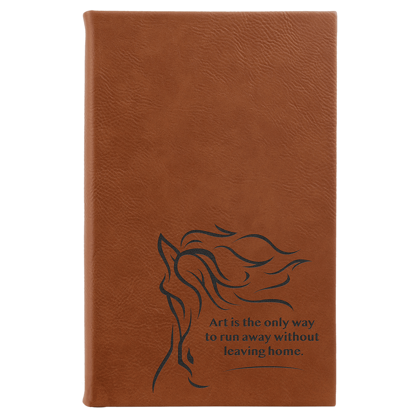 Rawhide Engravable Leatherette Sketch Book with Unlined Notepad - 5 1/4" x 8 1/4"