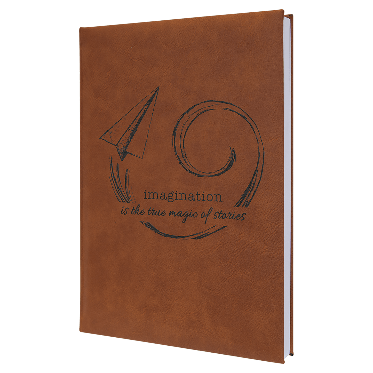 Rawhide Engravable Leatherette Journal with Lined Notepad - 7" x 9 3/4"