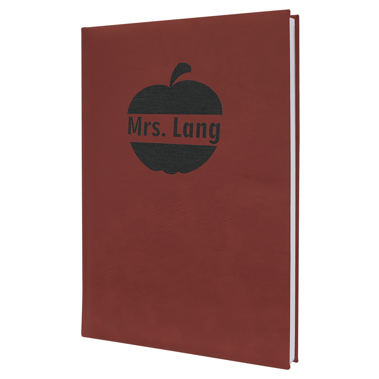 Rose Engravable Leatherette Journal with Lined Notepad - 7" x 9 3/4"