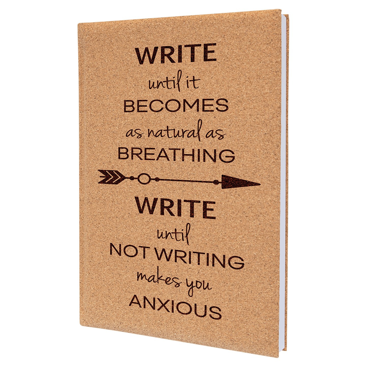 Cork Engravable Leatherette Journal with Lined Notepad - 7" x 9 3/4"