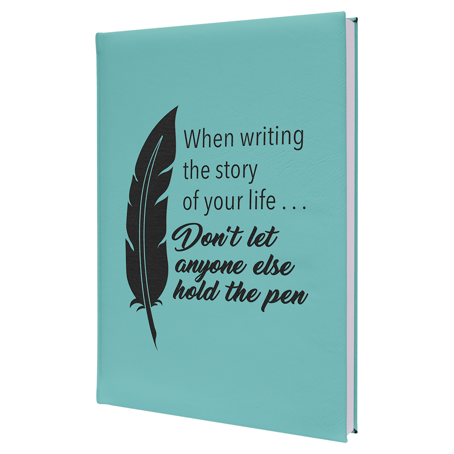 Teal Engravable Leatherette Journal with Lined Notepad - 7" x 9 3/4"