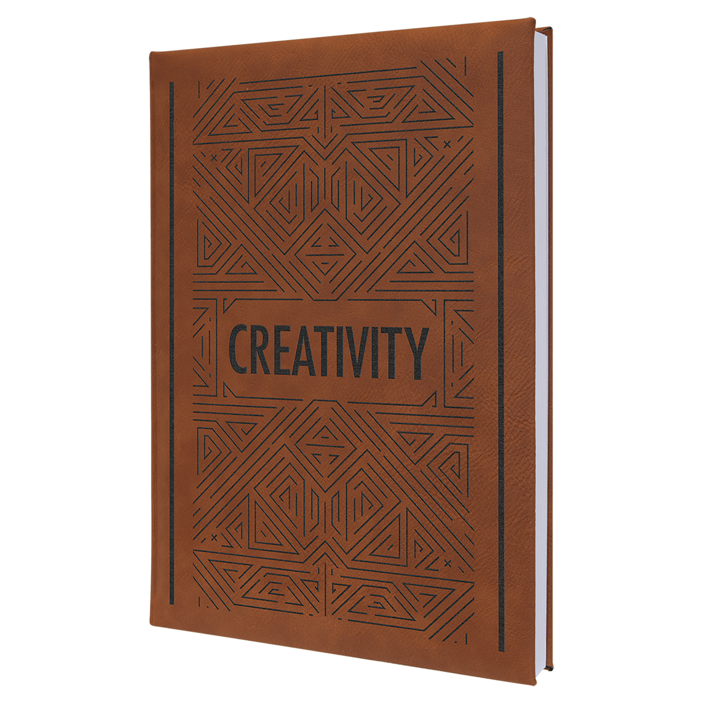 Rawhide Engravable Leatherette Sketch Book with Unlined Notepad - 7" x 9 3/4"
