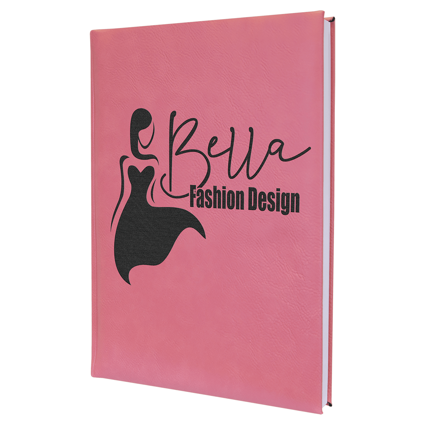 7" x 9 3/4" Pink Laserable Leatherette Sketch Book with Unlined Notepad