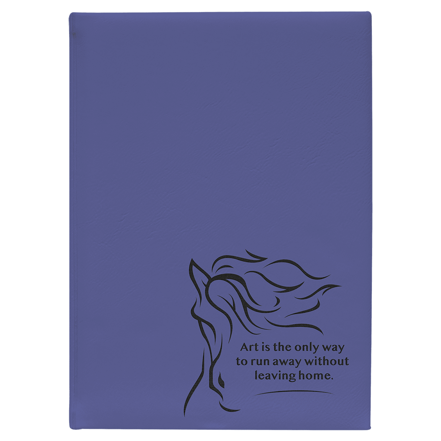 Purple Engravable Leatherette Sketch Book with Unlined Notepad - 7" x 9 3/4"