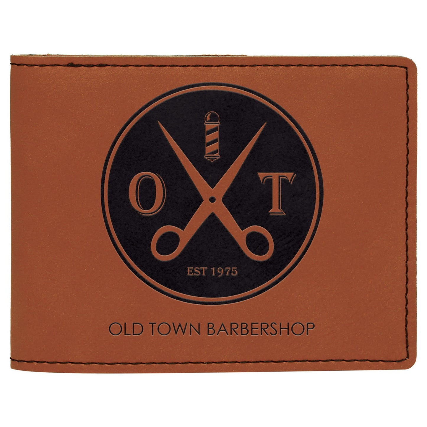 Rawhide Engravable Leatherette Bifold Wallet - 4 1/2" x 3 1/2"