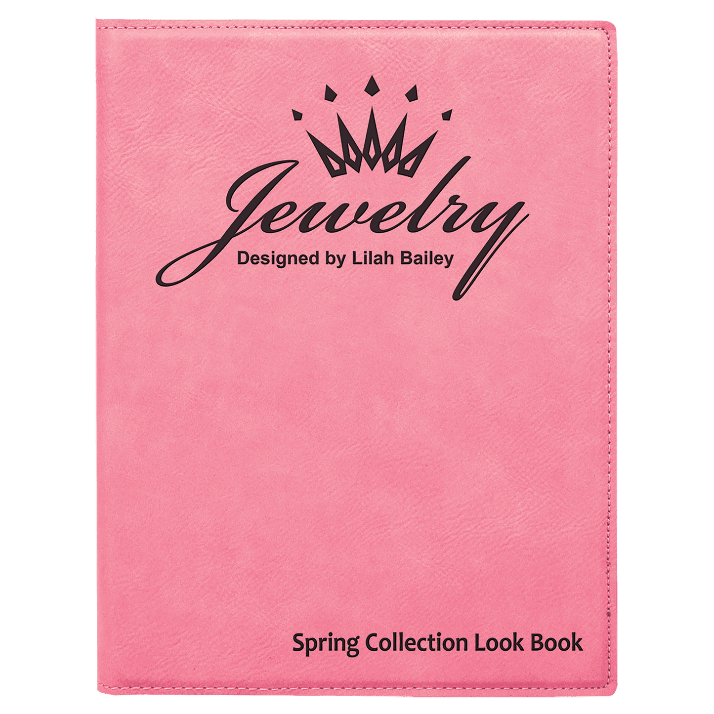 7" x 9" Pink Laserable Leatherette Small Portfolio with Notepad