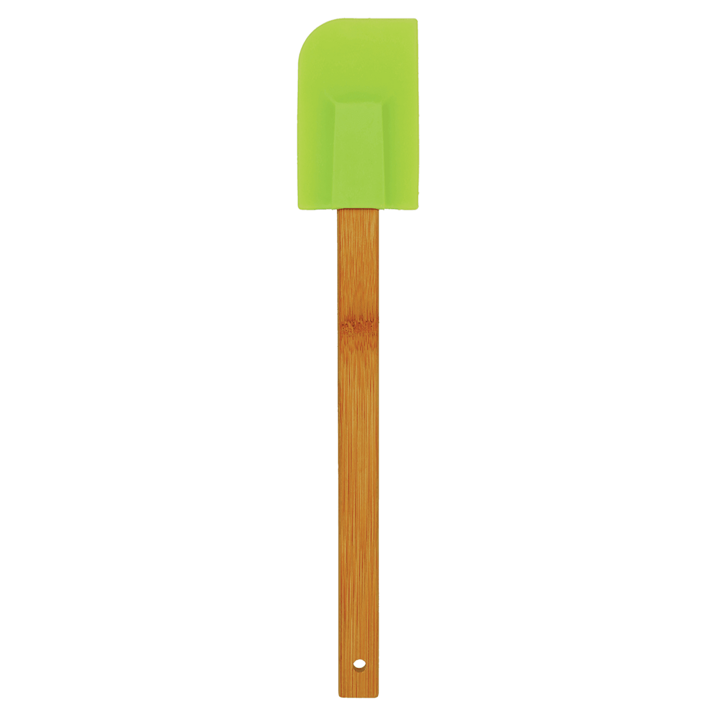 Green Silicone Spatula with Bamboo Handle - 11 3/4"