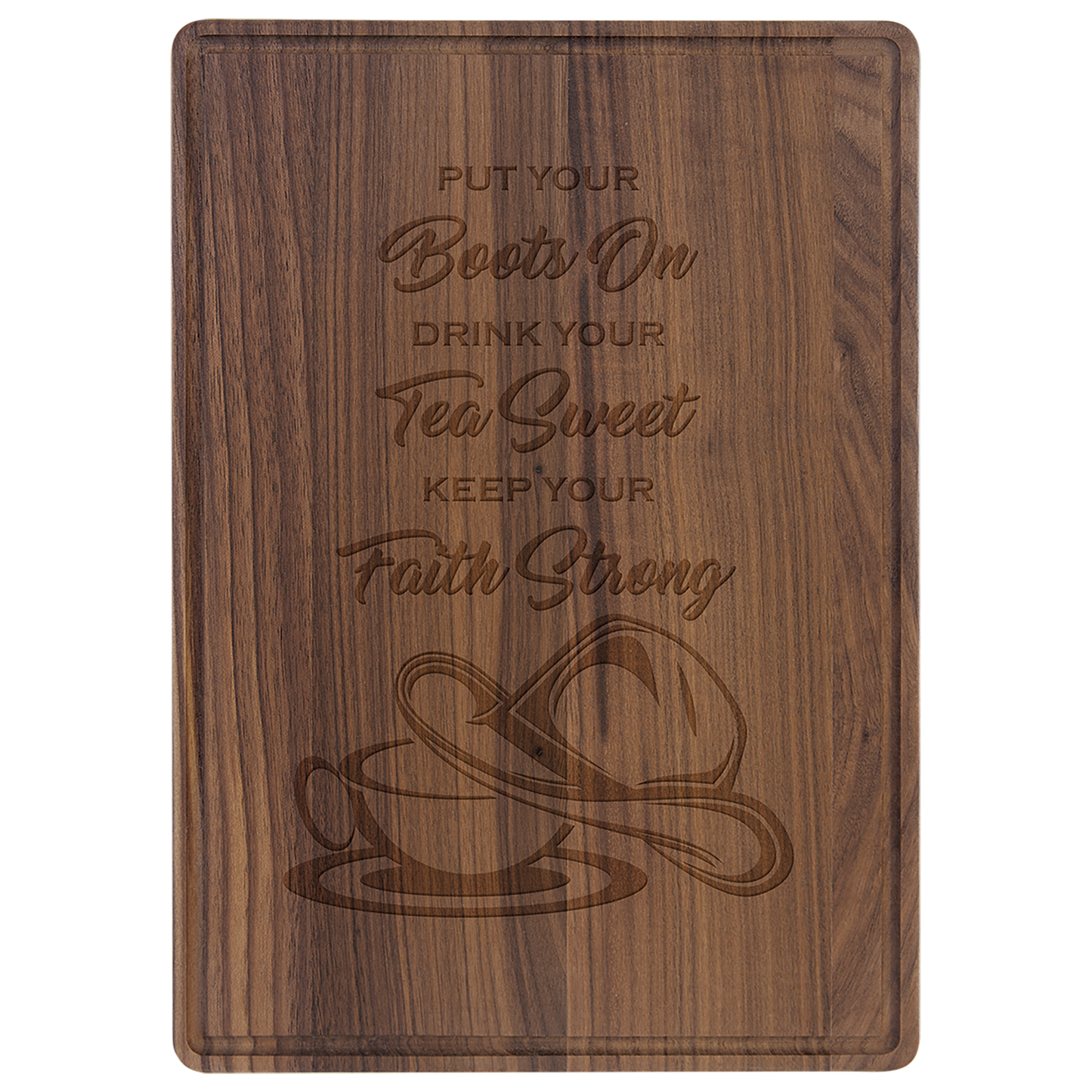 Walnut Cutting Board with Drip Ring - 13 3/4" x 9 3/4"