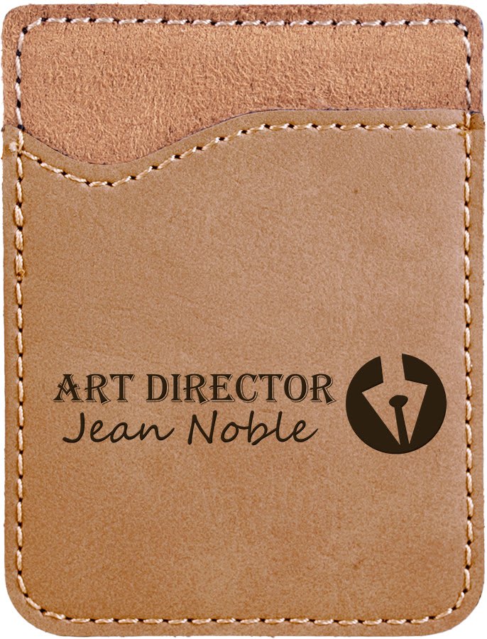 Light Brown Engravable Leatherette Phone Wallet