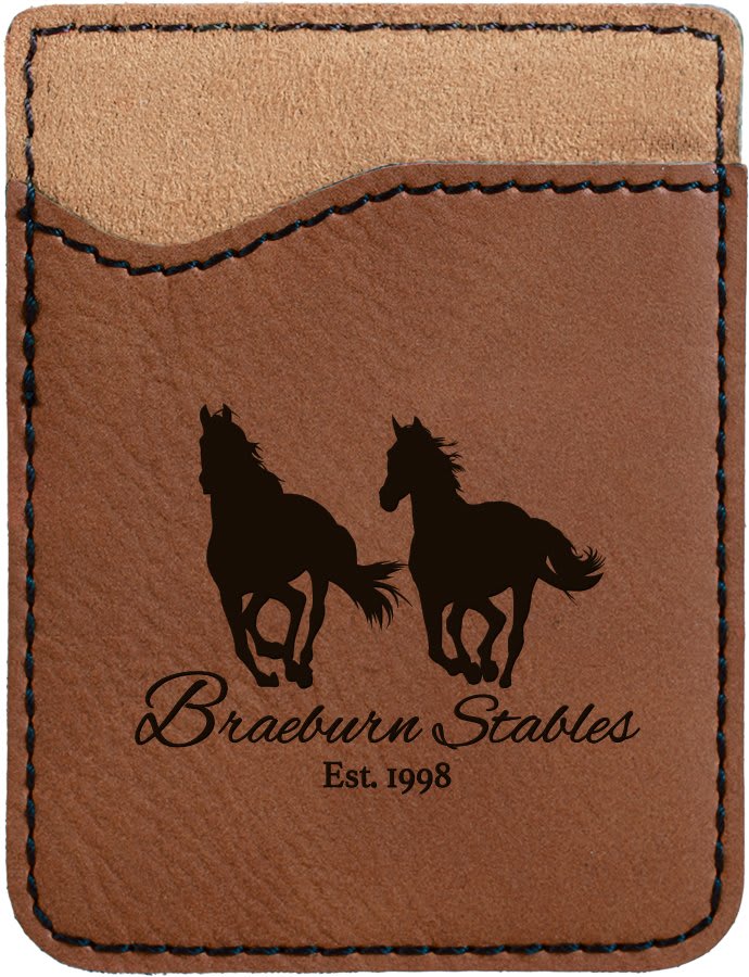 Dark Brown Engravable Leatherette Phone Wallet