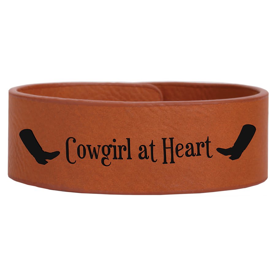 Rawhide Engravable Leatherette Cuff Bracelet - 9 1/2" x 1"