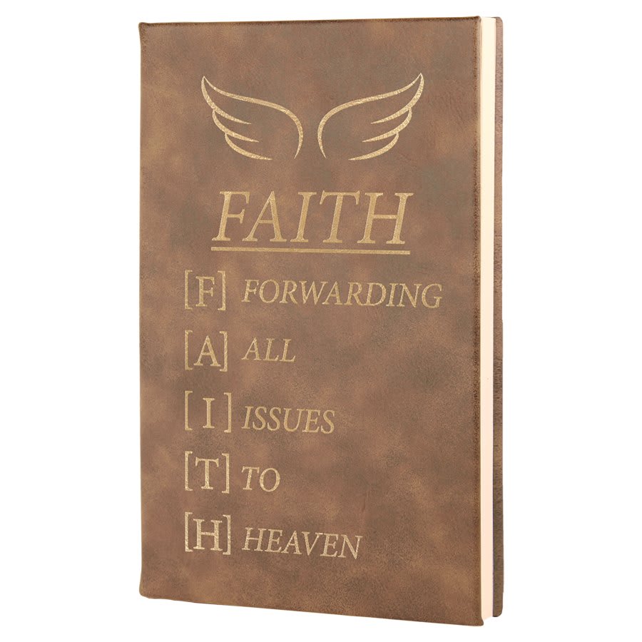 Rustic/Gold Engravable Leatherette Journal with Lined Notepad - 5 1/4" x 8 1/4"