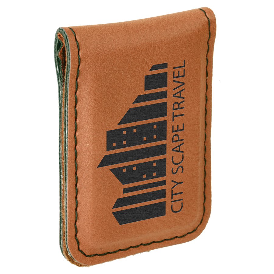 Rawhide Engravable Leatherette Money Clip - 1 3/4" x 2 1/2"
