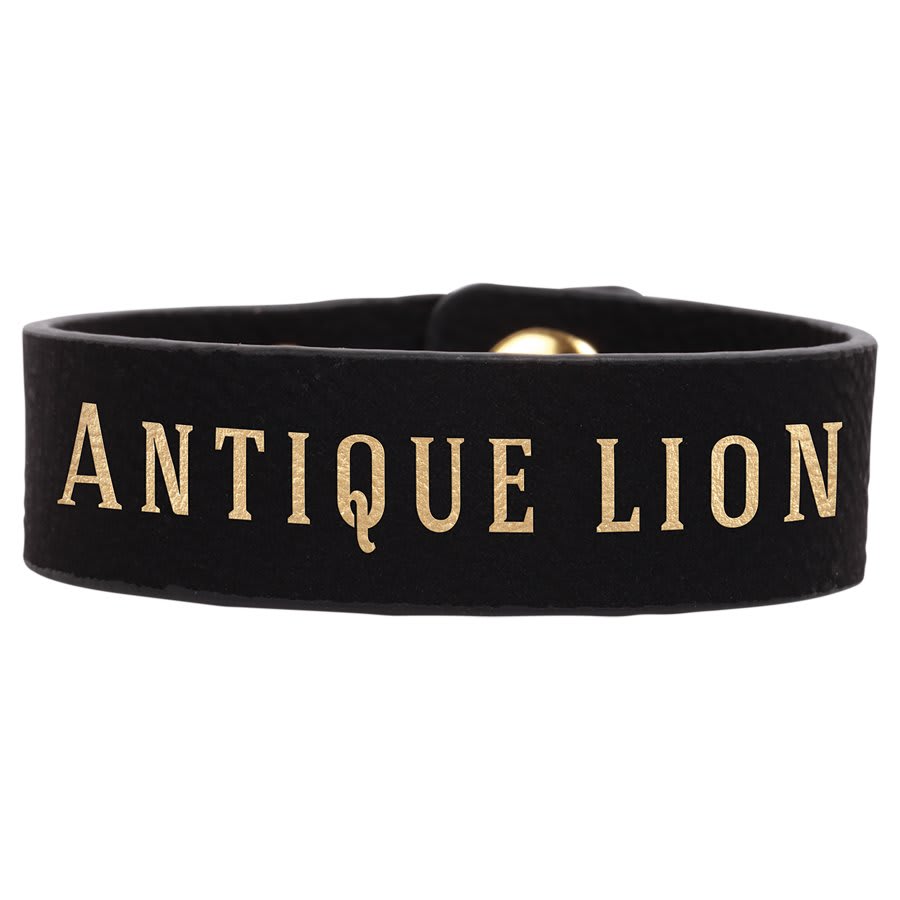 Black/Gold Engravable Leatherette Youth Cuff Bracelet - 8 1/2" x 3/4"