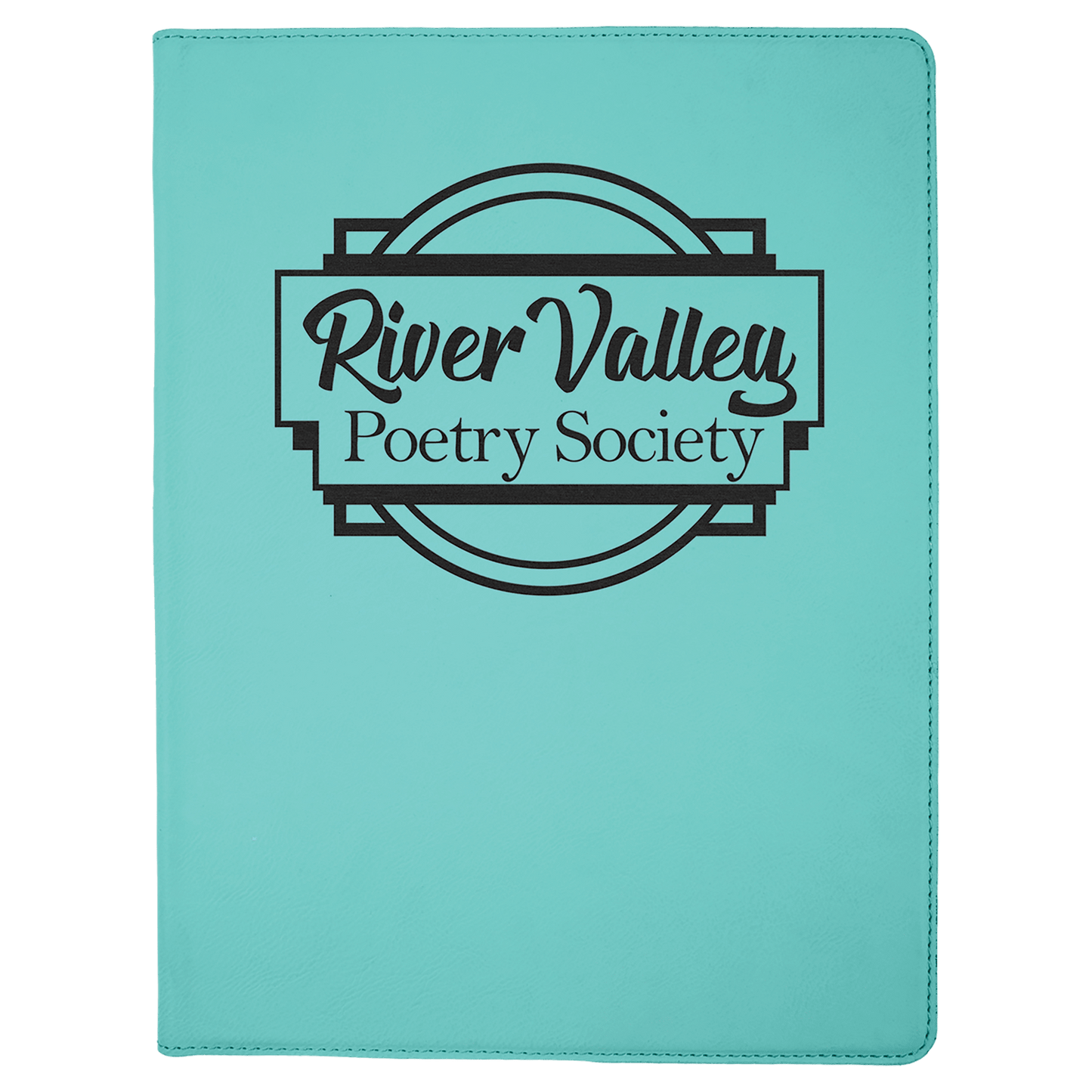 Teal Engravable Leatherette Portfolio with Notepad - 9 1/2" x 12"