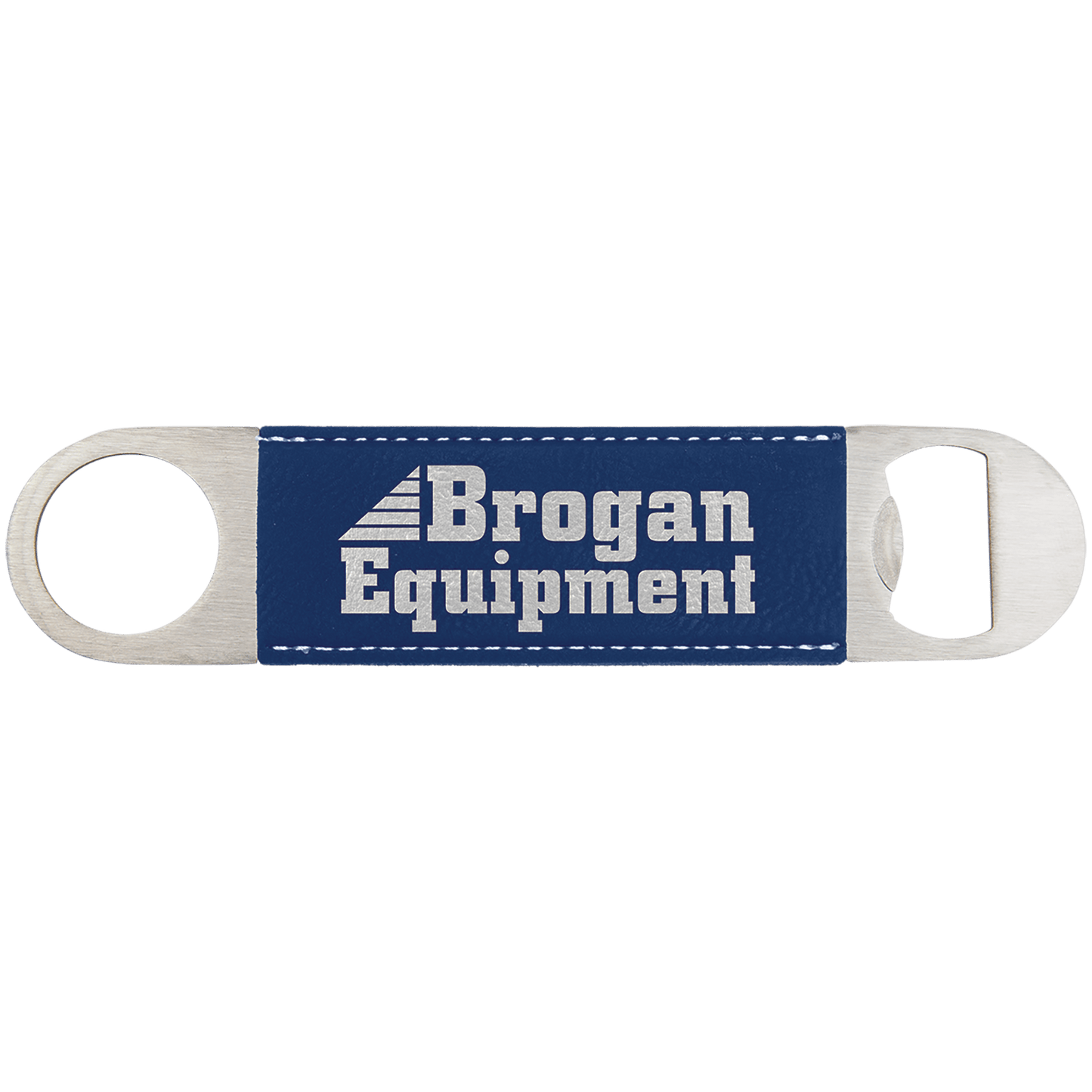 Blue/Silver Engravable Leatherette Bottle Opener - 1 1/2" x 7"