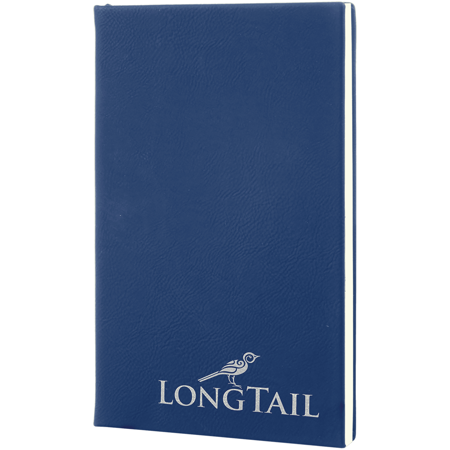 5 1/4" x 8 1/4" Blue/Silver Laserable Leatherette Journal with Lined Notepad