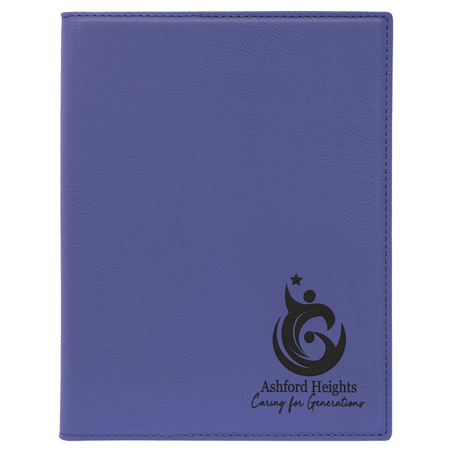 Purple Engravable Leatherette Small Portfolio with Notepad - 7" x 9"