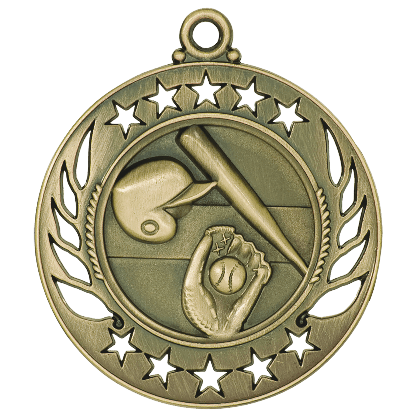 Antique Gold Baseball/Softball Galaxy Medal - 2 1/4"