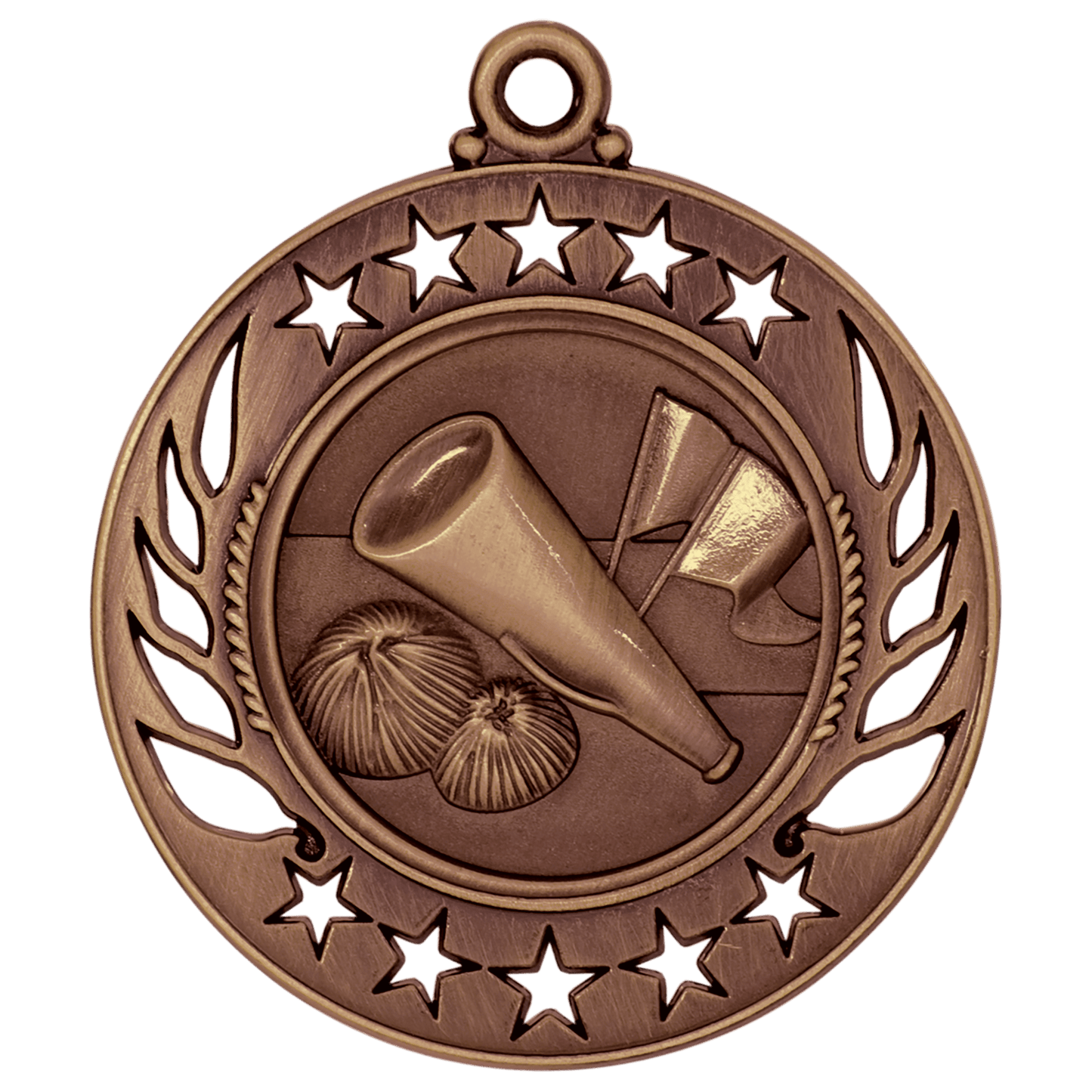 Antique Bronze Cheer Galaxy Medal - 2 1/4"