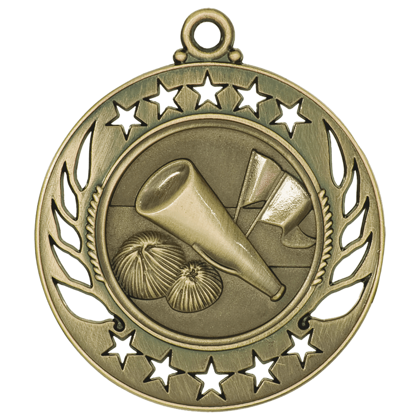 Antique Gold Cheer Galaxy Medal - 2 1/4"