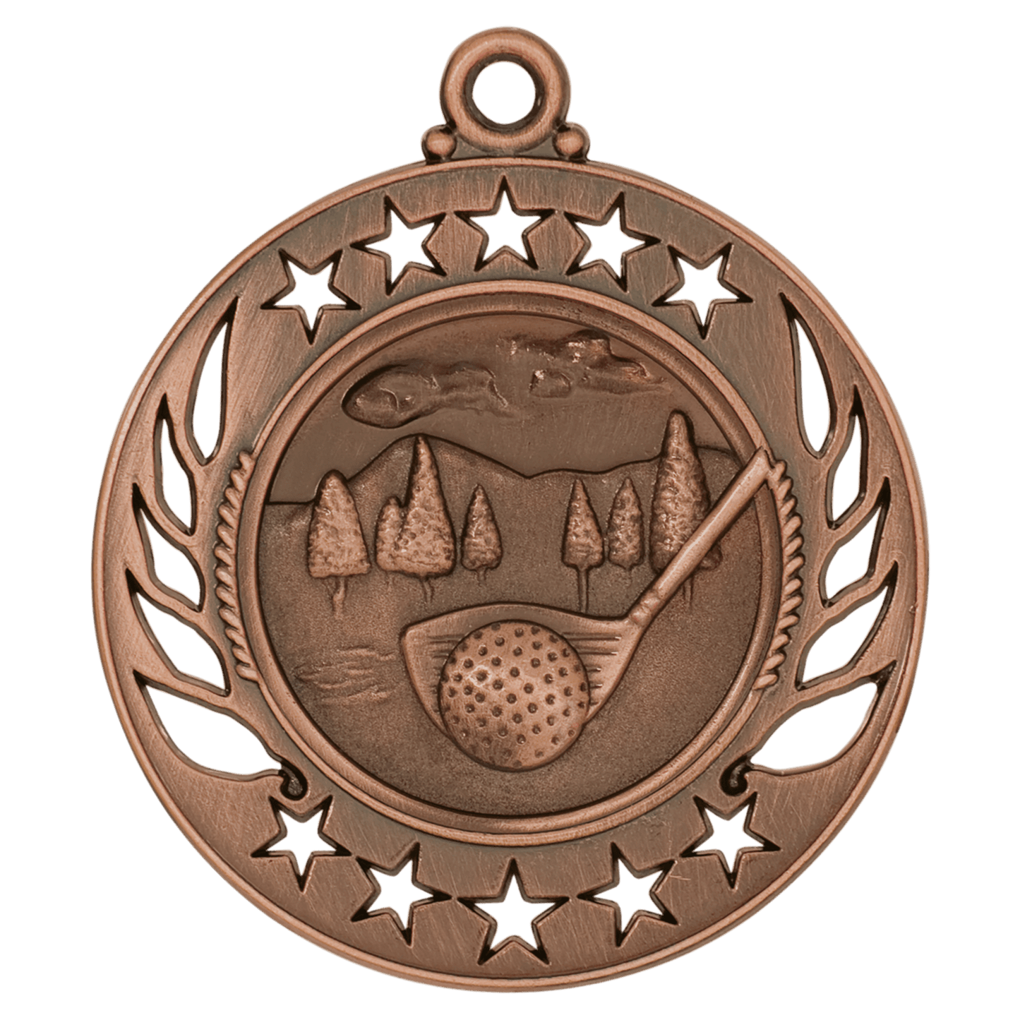 Antique Bronze Golf Galaxy Medal - 2 1/4"