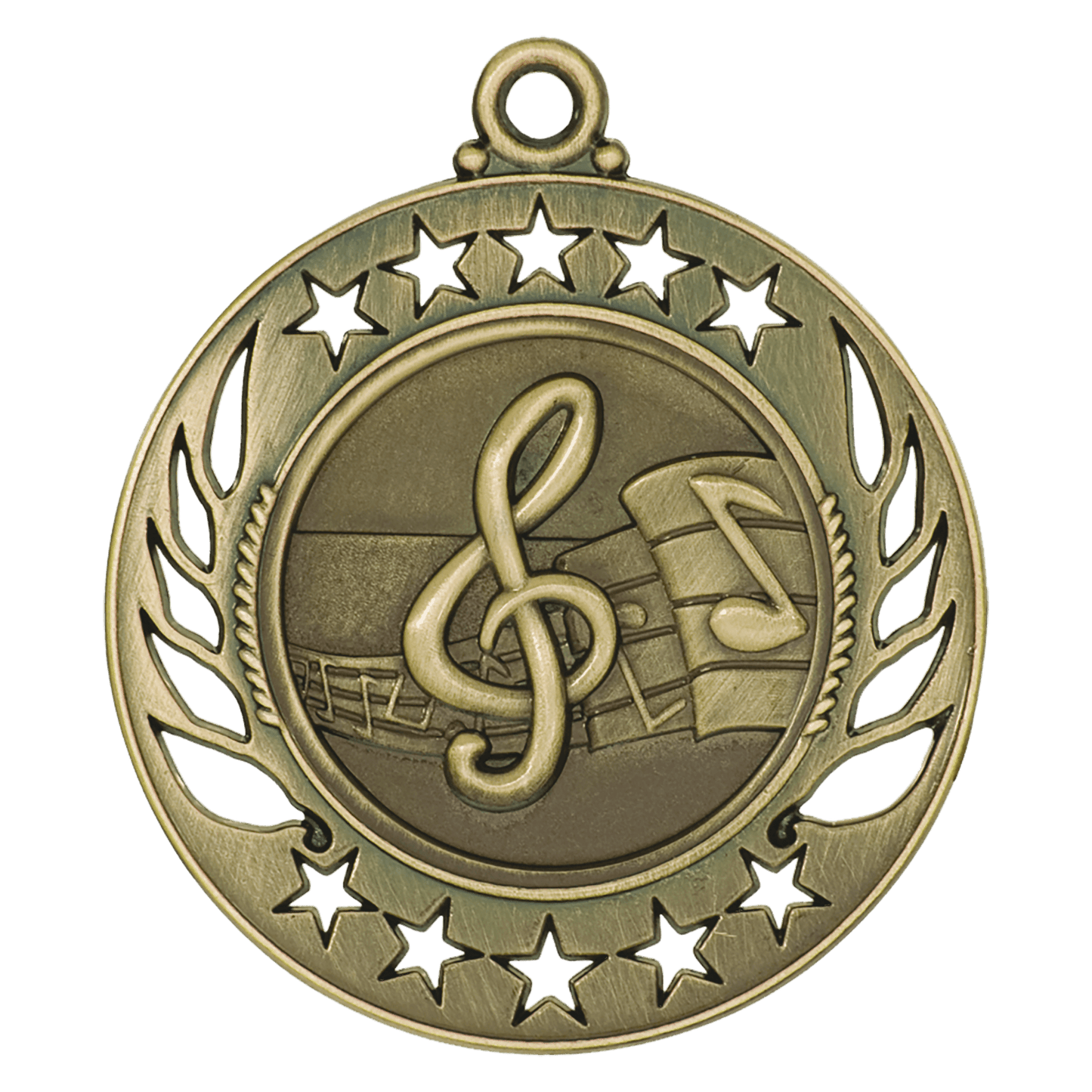 Antique Gold Music Galaxy Medal - 2 1/4"