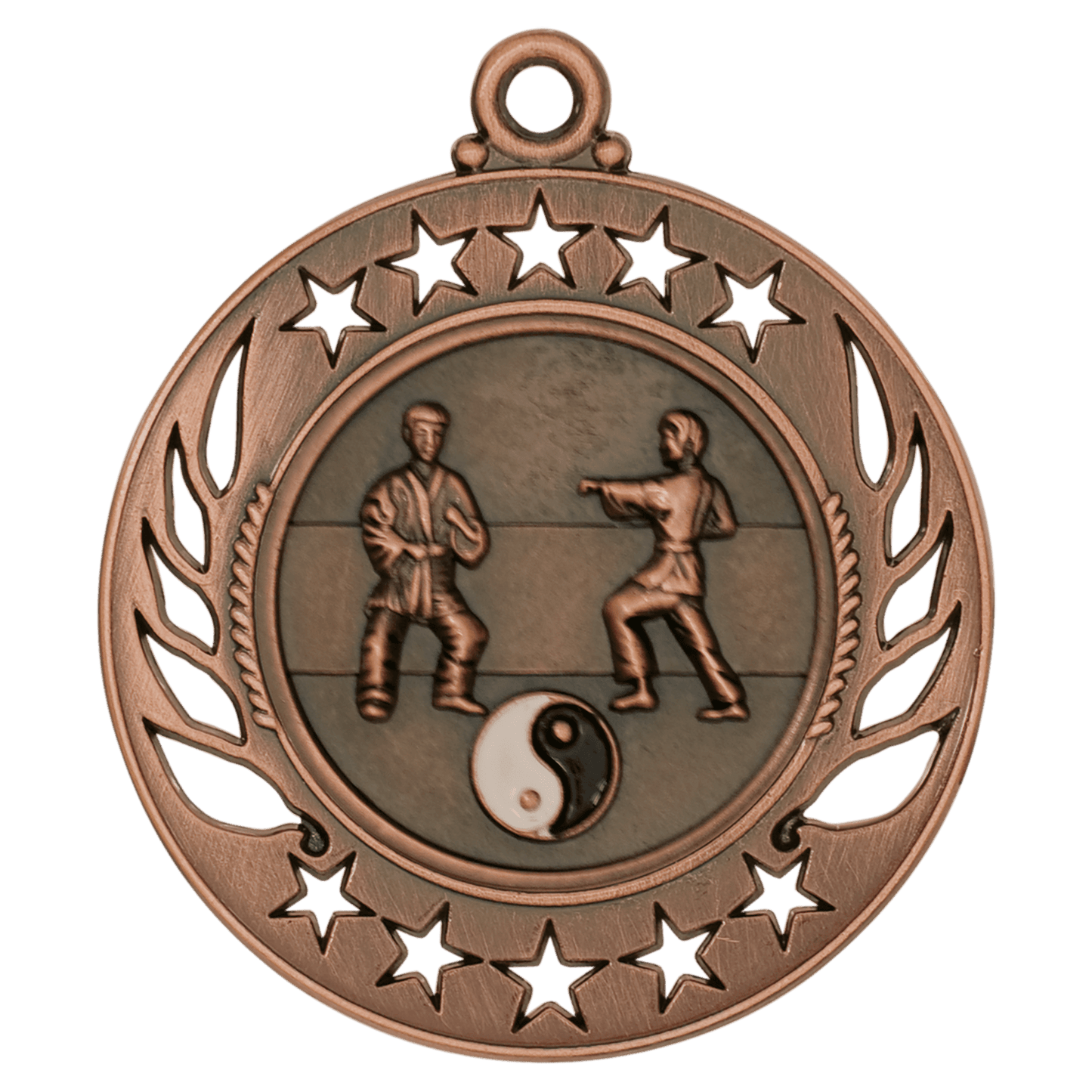 Antique Bronze Martial Arts Galaxy Medal - 2 1/4"