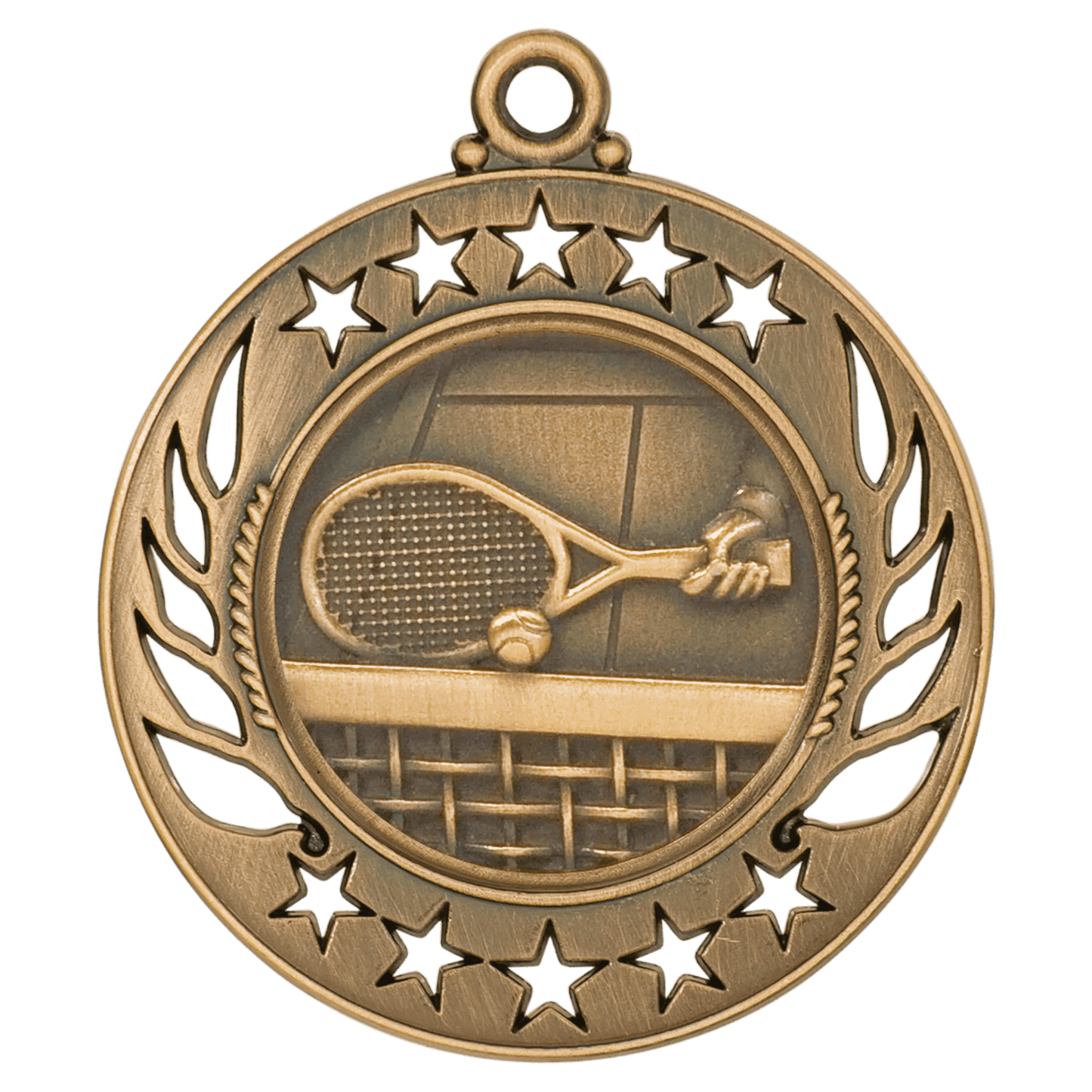 Antique Bronze Tennis Galaxy Medal - 2 1/4"