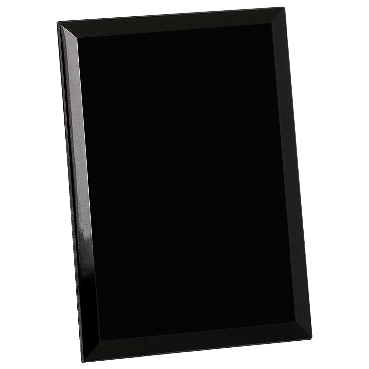 Black Glass Mirror Plaque - 6" x 8"