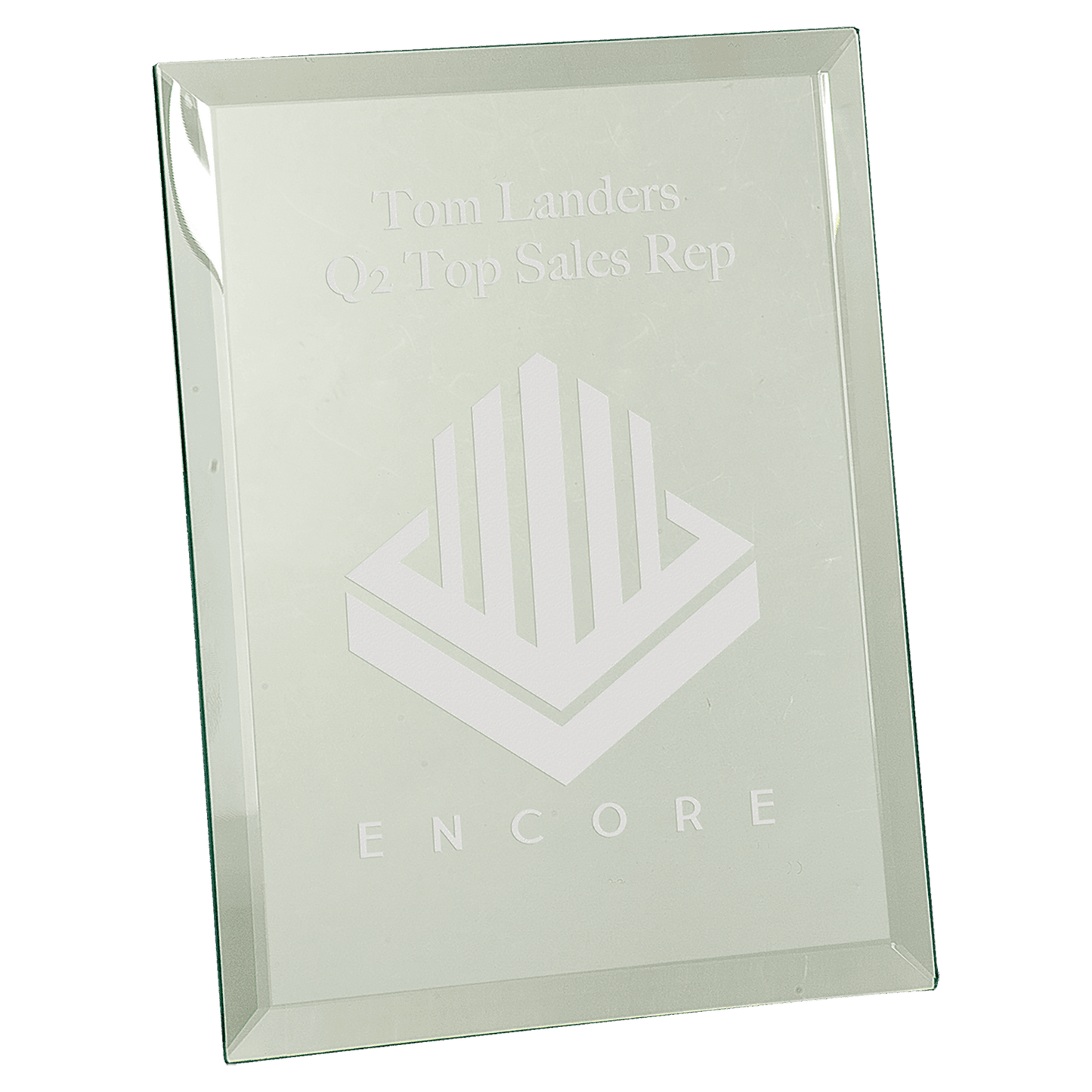 Clear Glass Mirror Plaque - 8" x 10"