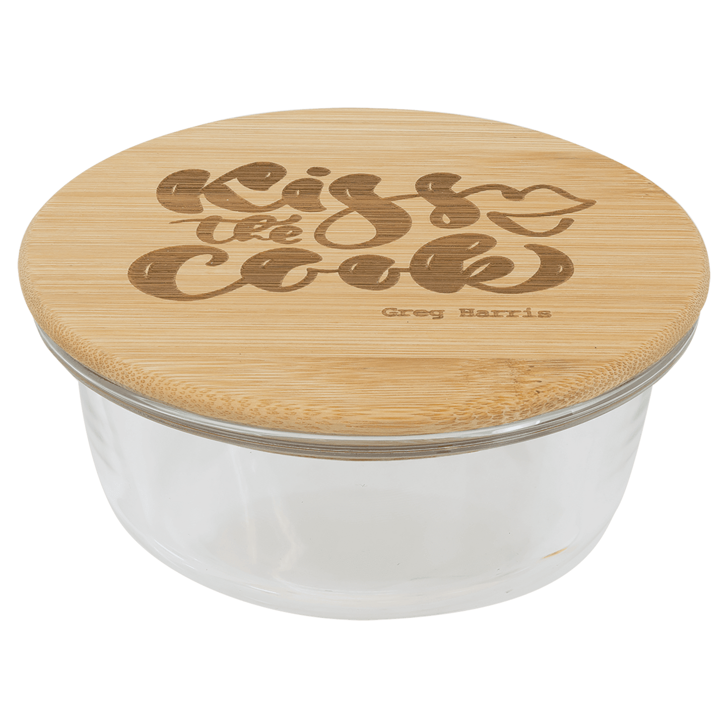 oz. Round Glass Container with Bamboo Lid - 13