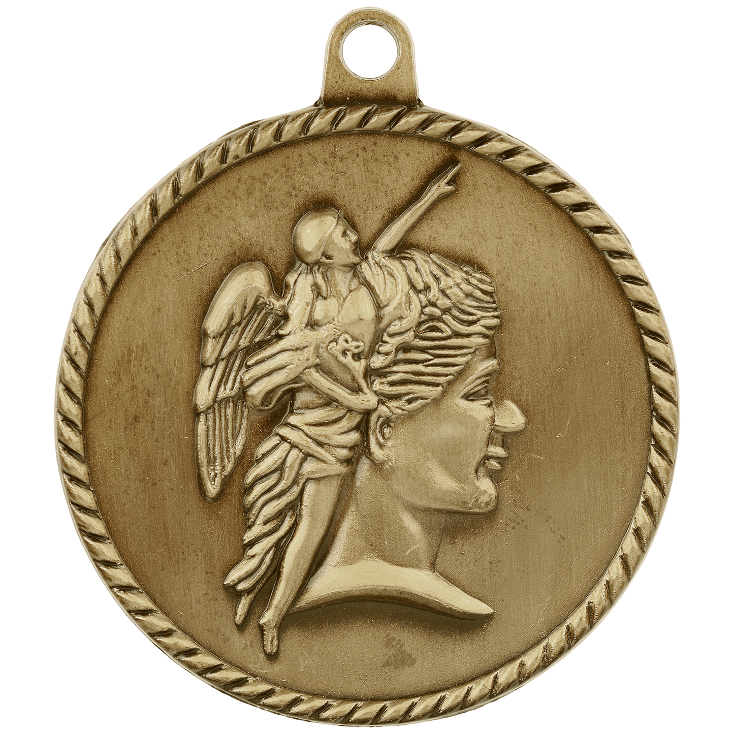 Antique Gold Acheivement High Relief Medal - 2"