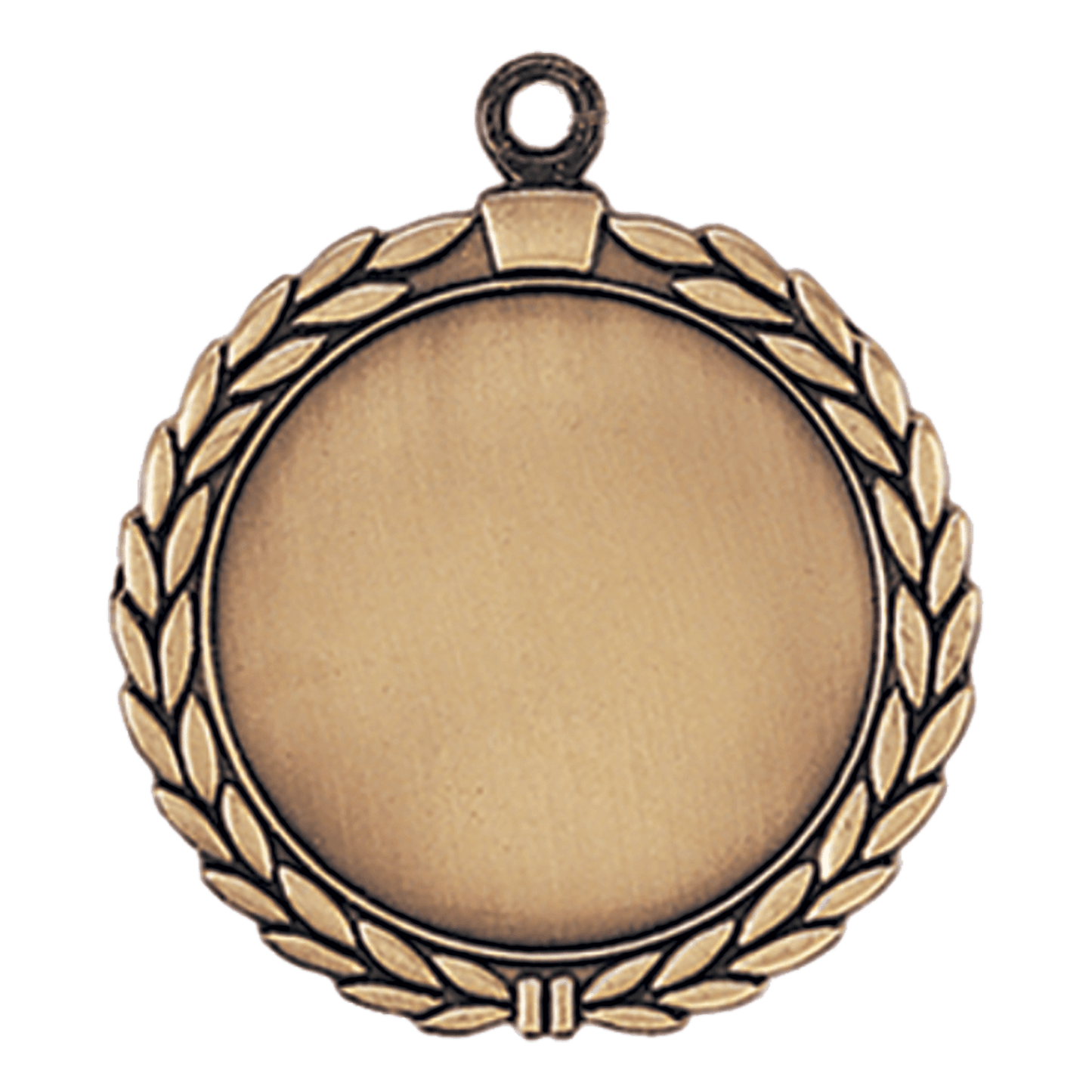 Antique Gold Wreath 2" Insert Holder Medal - 2 1/2"