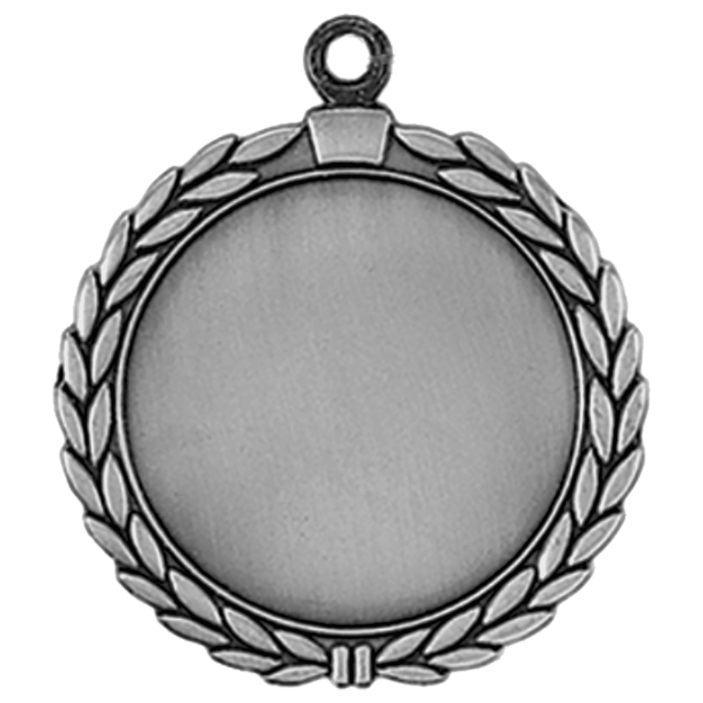 Antique Silver Wreath 2" Insert Holder Medal - 2 1/2"