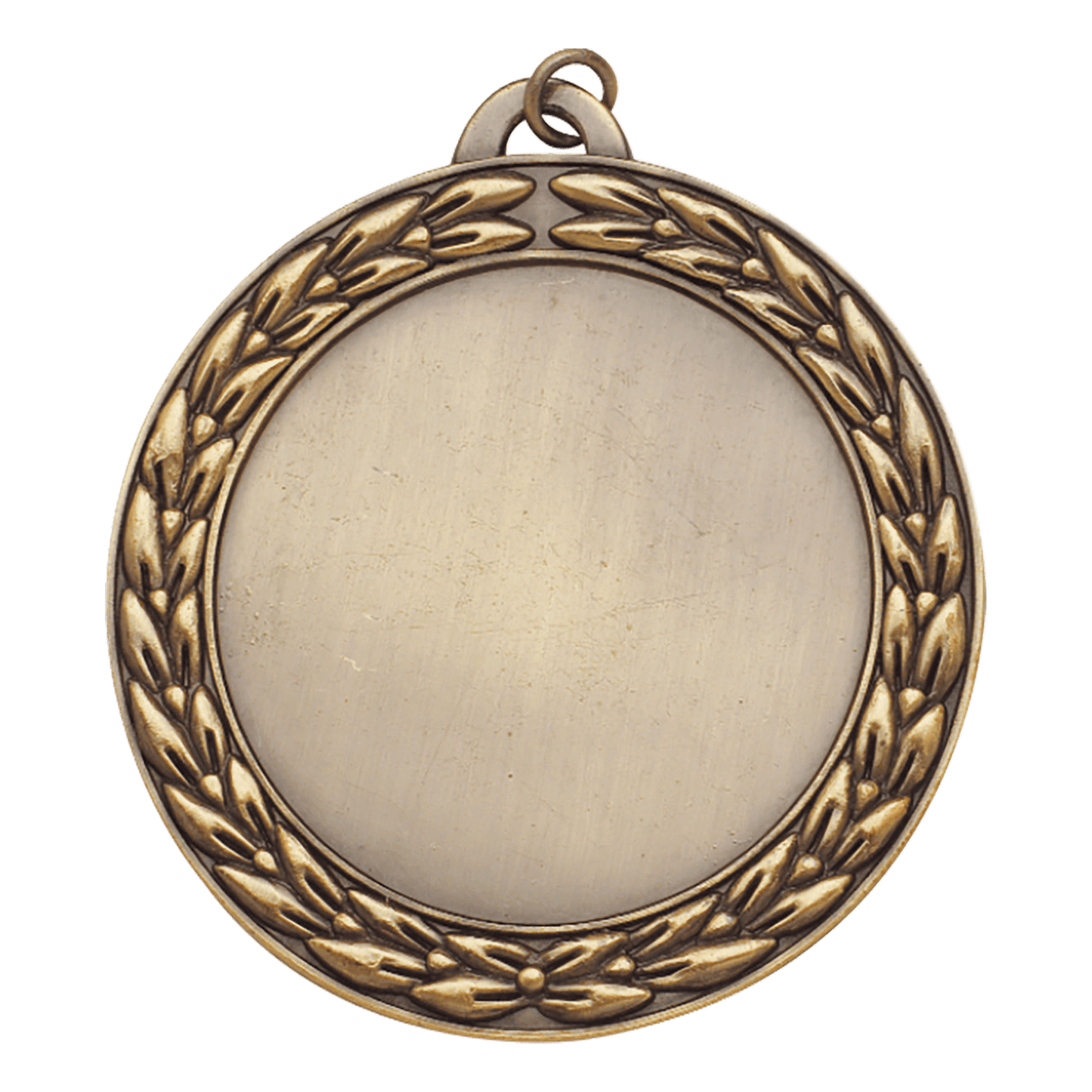 Antique Gold Wreath 2" Insert Holder Medal - 2 3/4"