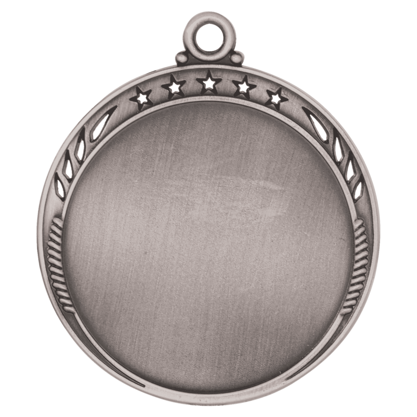 2 3/8" Antique Silver Galaxy 2" Insert Holder Medal-Flat, no Inset on Back