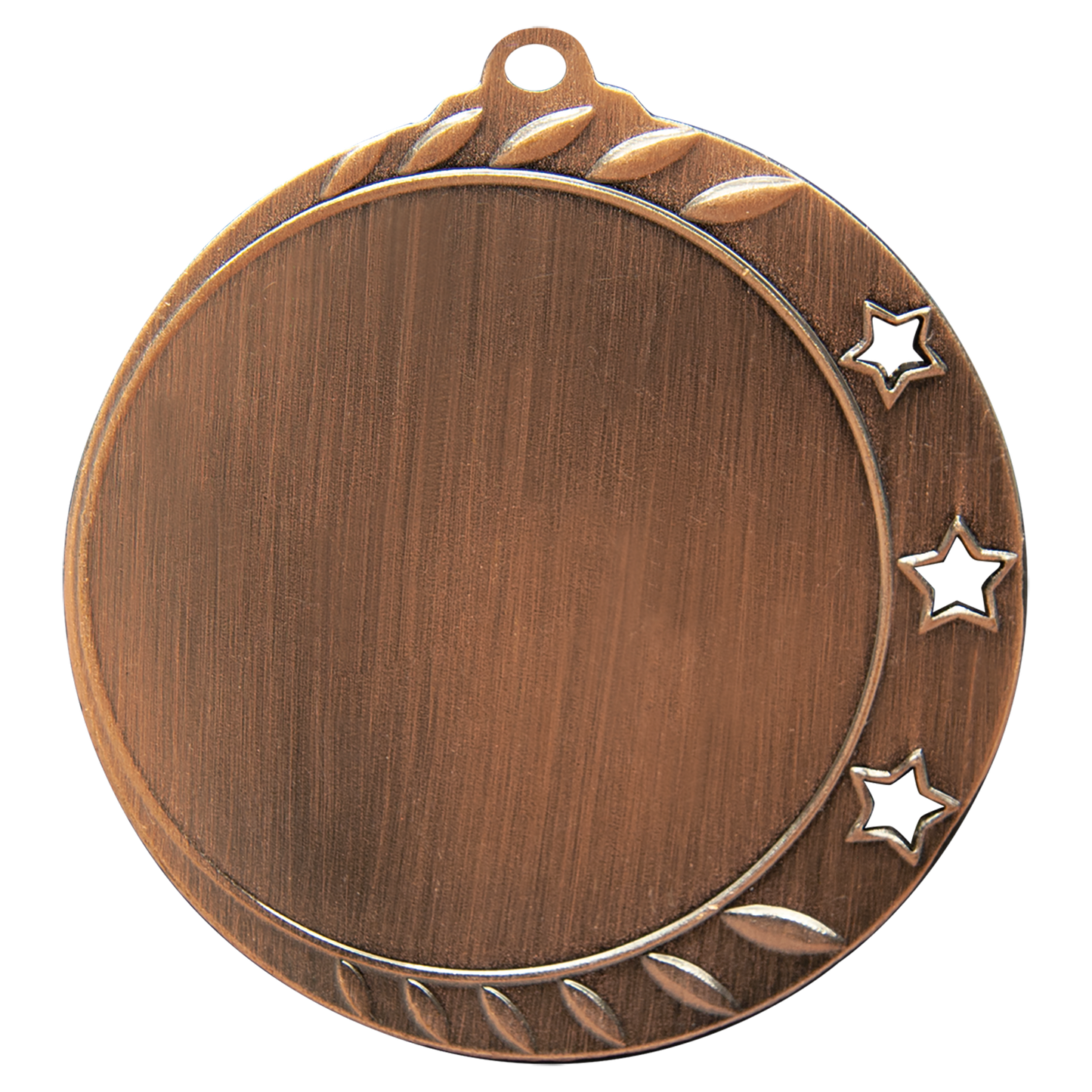 Antique Bronze 3-Star 2" Insert Holder Medal - 2 3/4"